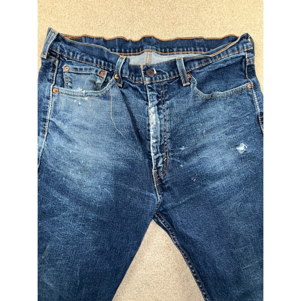 Levi's 505 Jeans Mens‎ 38x30 Blue All Day Comfort Everyday Wear Straight Leg - Picture 5 of 10